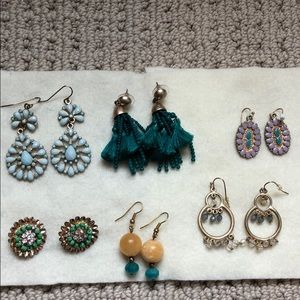 Francesca’s lot of chandelier and beaded earrings